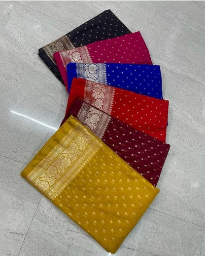 Banarasi Semi Khaddi Katan Georgette Soft Silk Saree