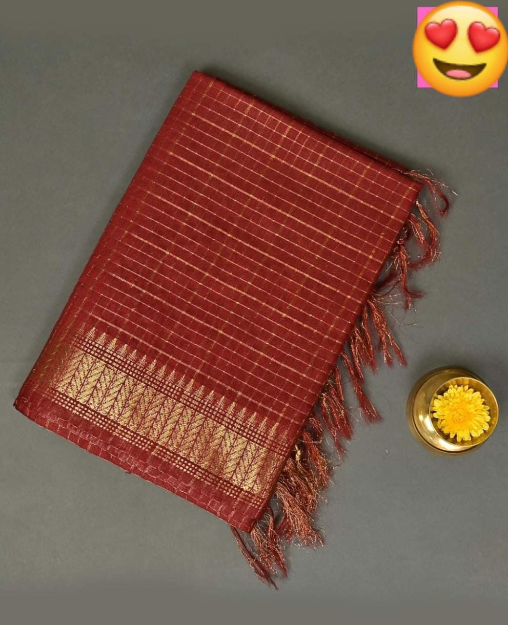 Pure Cotton Silk Mangalagiri Saree With Running Blouse .