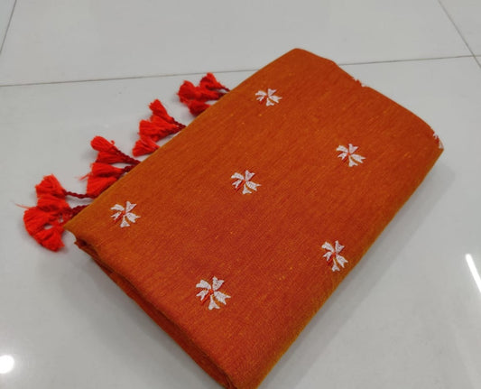 Pure  Khaddi Cotton Saree  With   Running  Blouse