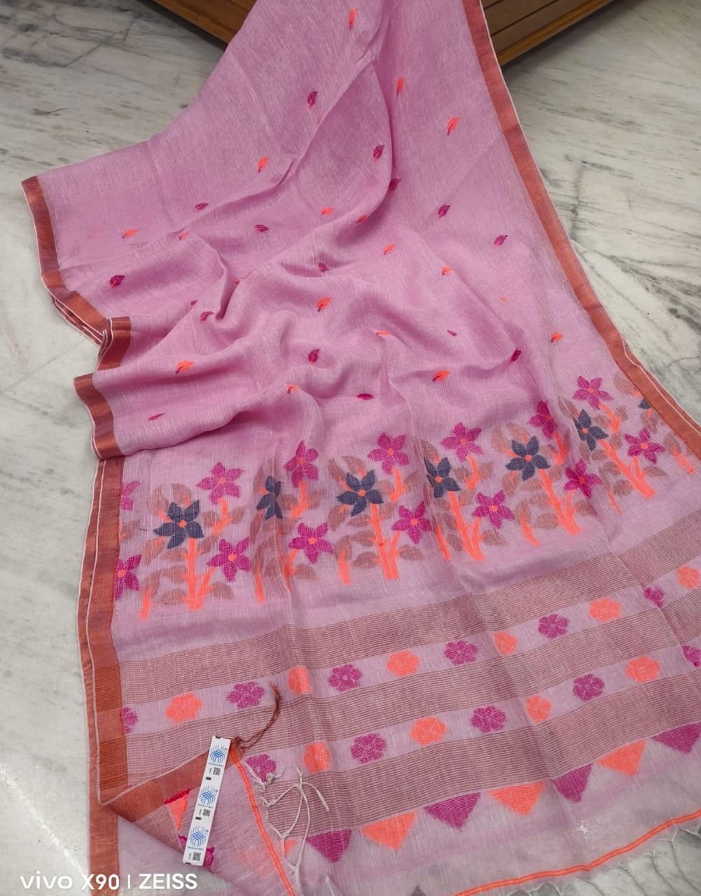 Pure Linen By Linen  Saree With  Blouse