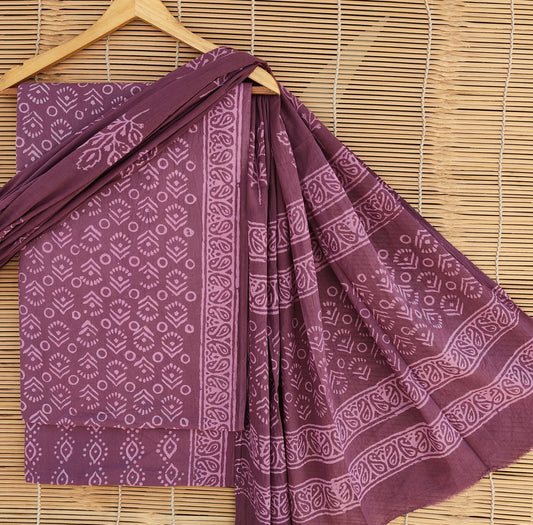 Exclusive new hand block printed cotton suits with cotton duptta