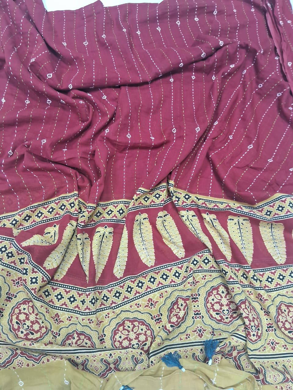 Pure cotton Applique Work Dupatta.