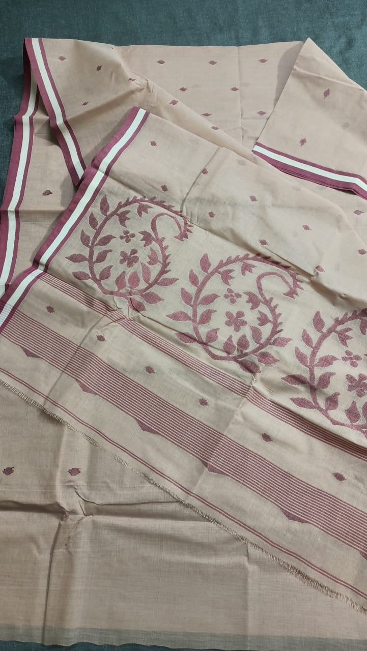 Pure Cotton needle work jamdani Saree