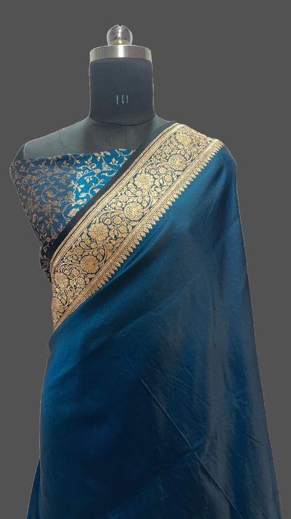 Designer Banarasi Satan Katan Saree With Blouse