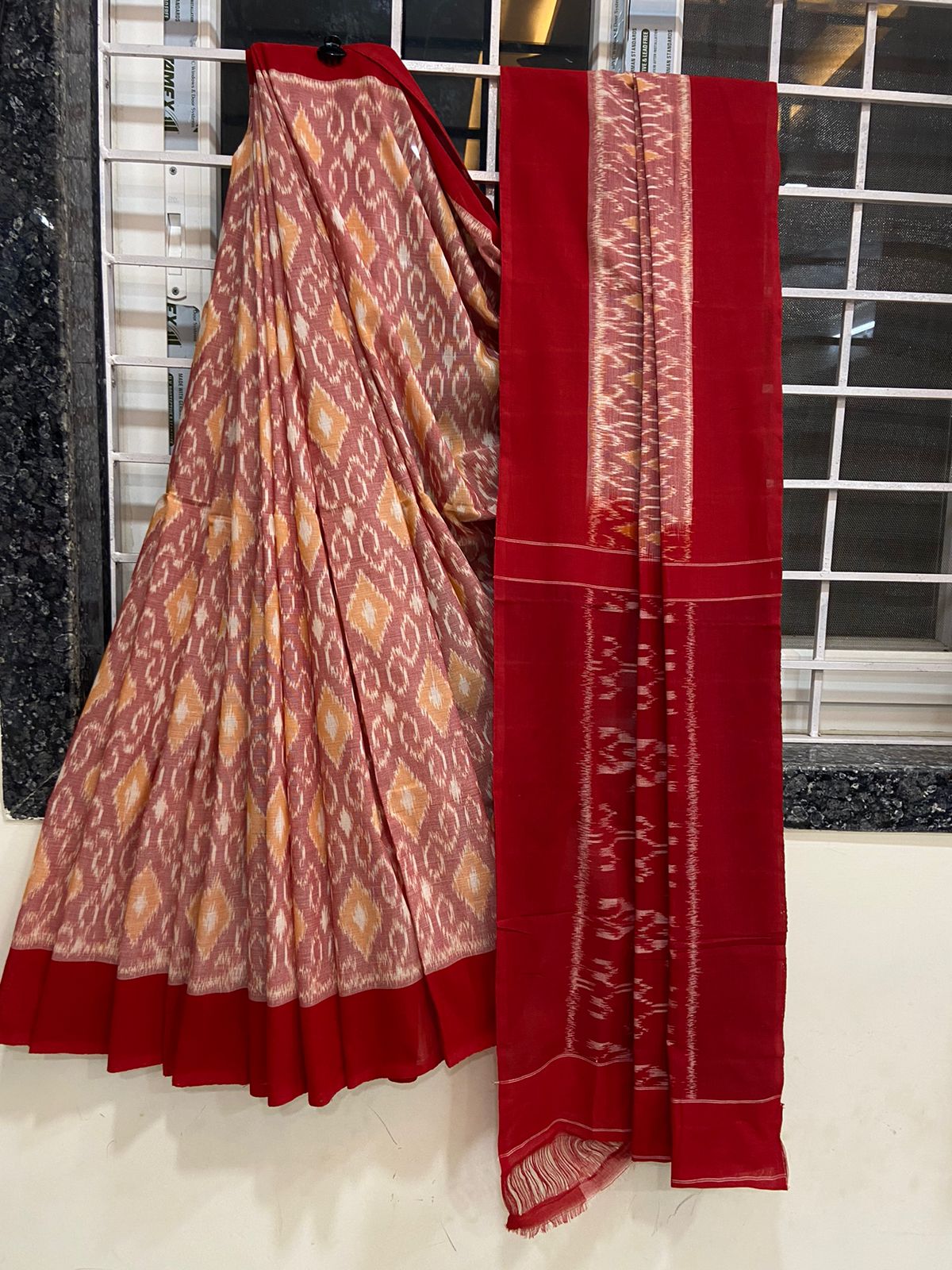 Pure  Double Ikkat Pochampally Cotton   Saree