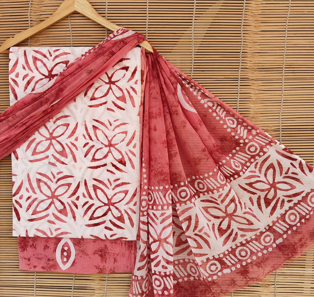 Exclusive new hand block printed cotton suits with cotton duptta