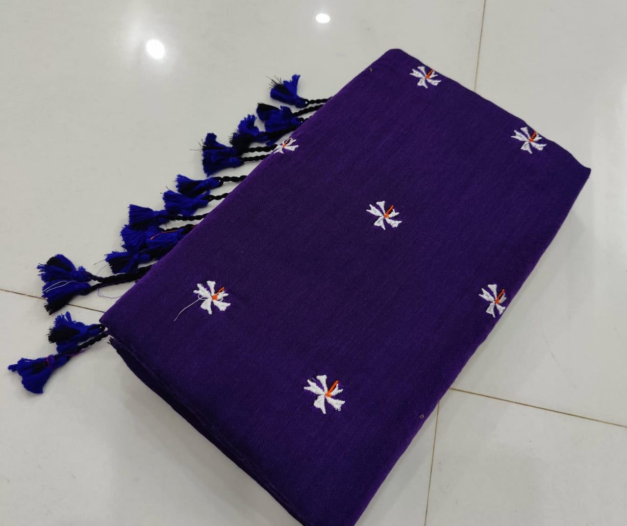 Pure  Khaddi Cotton Saree  With   Running  Blouse