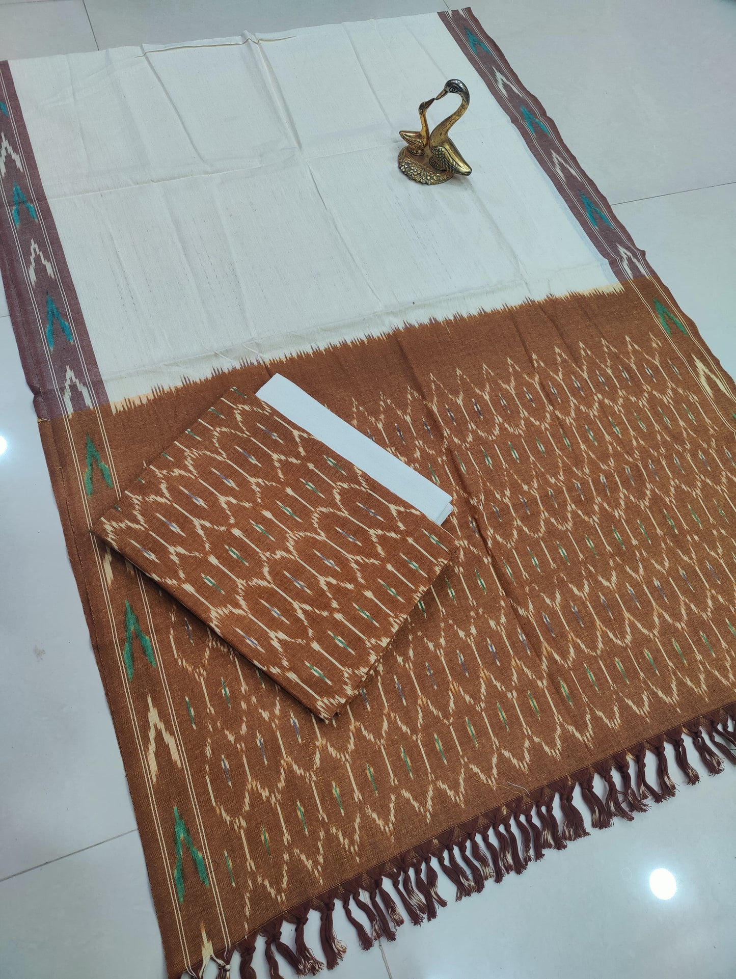 Pure Single ikkat Cotton Unstitched Suit With Dupatta