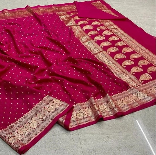 Banarasi Semi Khaddi Katan Georgette Soft Silk Saree