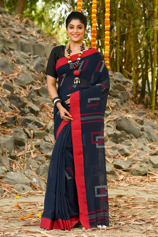 Pure Cotton Silk Jamdani Saree With Blouse