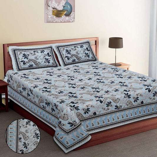 Pure Cotton Jumbo Size Double Bedsheet. ( 108X 108) with pillow covers