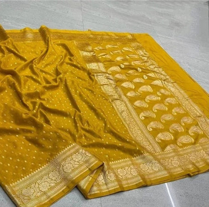 Banarasi Semi Khaddi Katan Georgette Soft Silk Saree