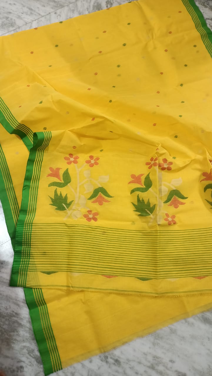 Pure Cotton needle work jamdani Saree