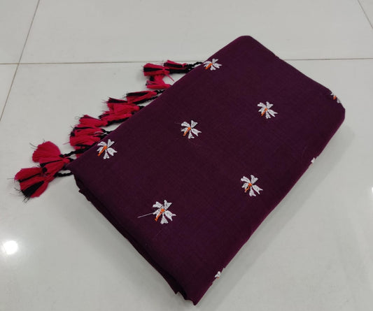 Pure  Khaddi Cotton Saree  With   Running  Blouse