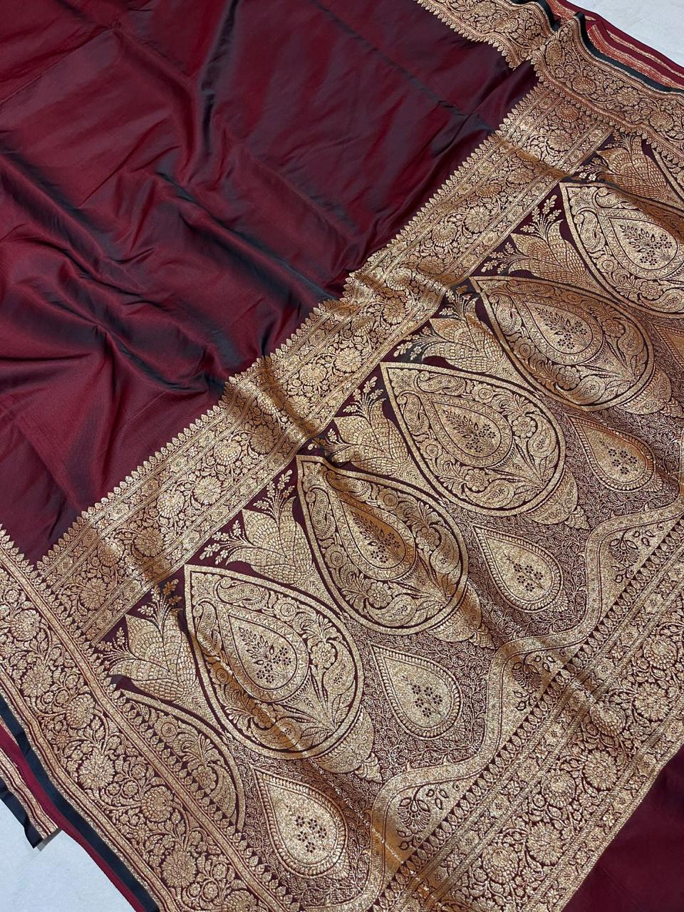 Designer Banarasi Satan Katan Saree With Blouse