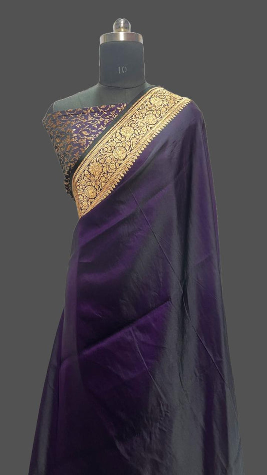 Designer Banarasi Satan Katan Saree With Blouse