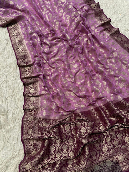 Banarasi Georgette Silk Saree With Zari Work