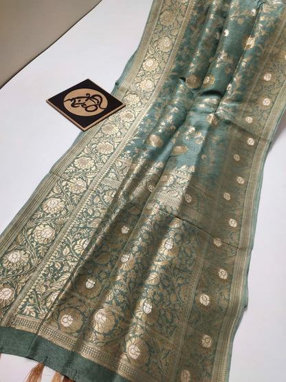 Banarasi Semi Katan Georgette Meenakari flowy Silk Saree