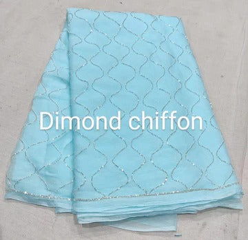 Pure Diamond Chiffon Saree With  Blouse