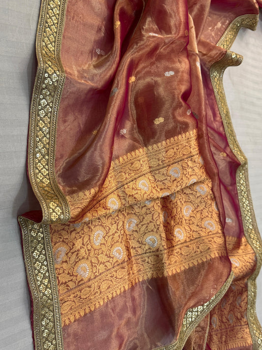 Pure Tissue Silk Saree With  Heavy Lace