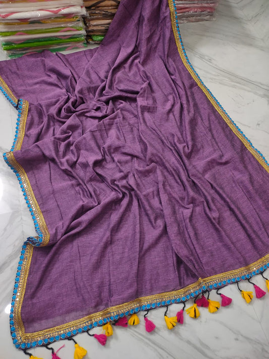 Beautiful Cotton Mulmul  Saree