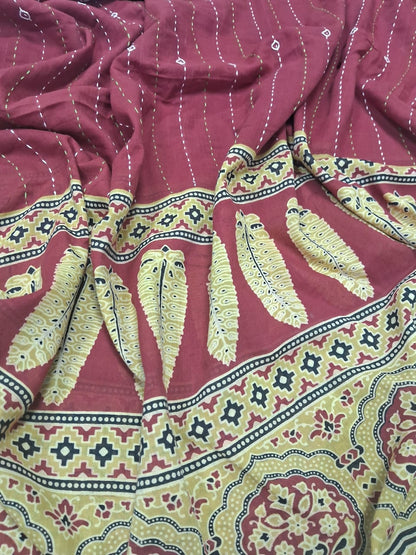 Pure cotton Applique Work Dupatta.