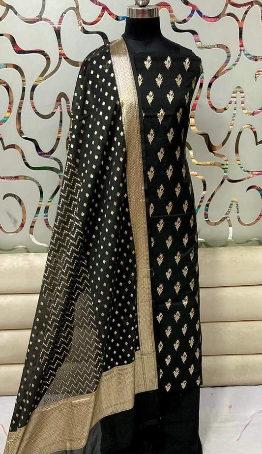 Exclusive Banarasi  Lorex Unstitched Suit With Dupatta