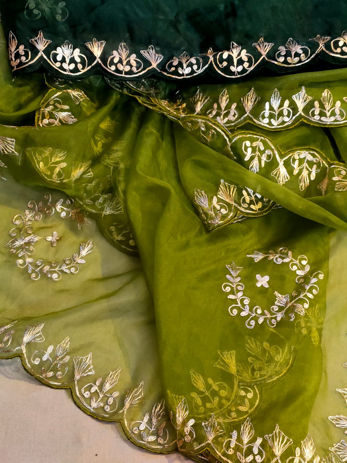 Green Organza Gota Patti Saree|Buy Now Traditional Saree|Jhakhas