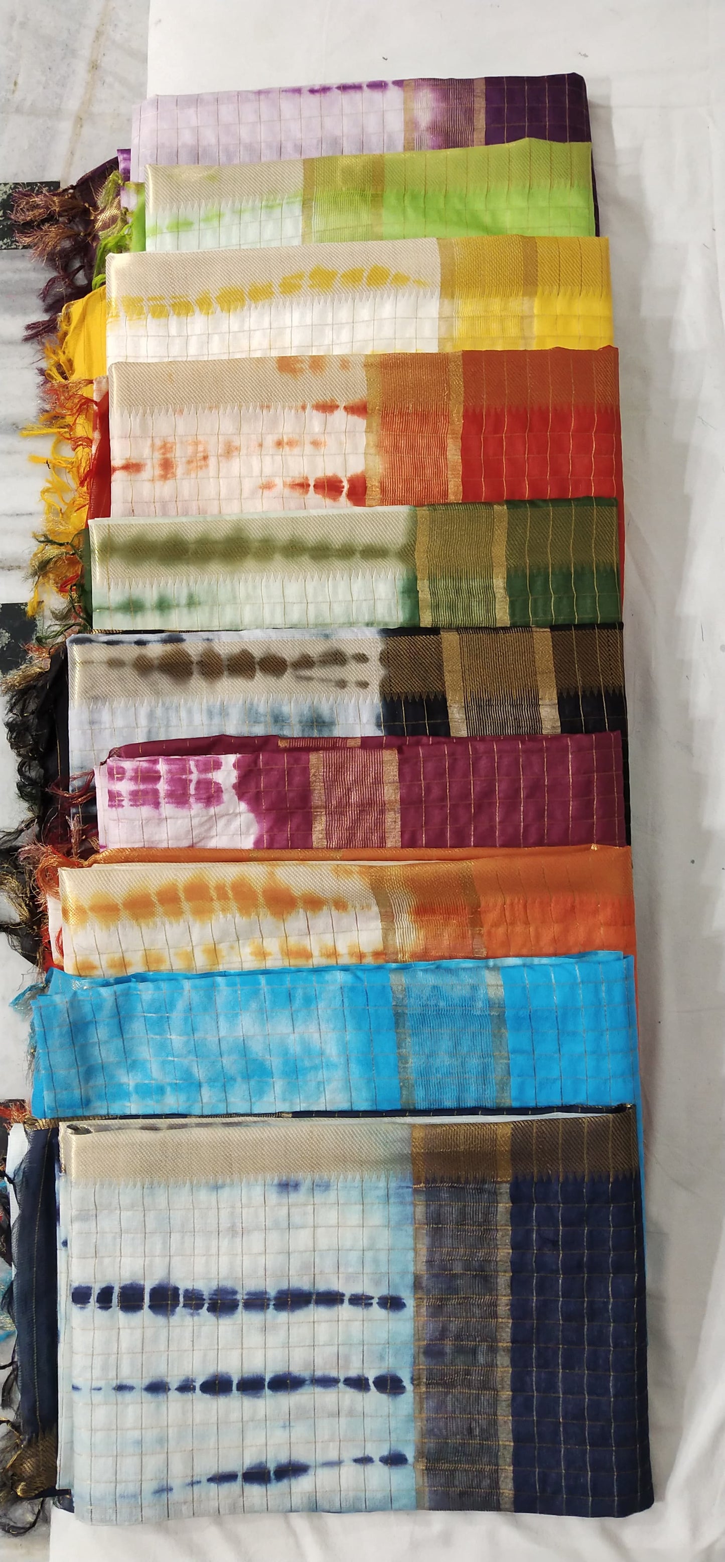 Pure Cotton Silk Mangalagiri  Saree With  Blouse .