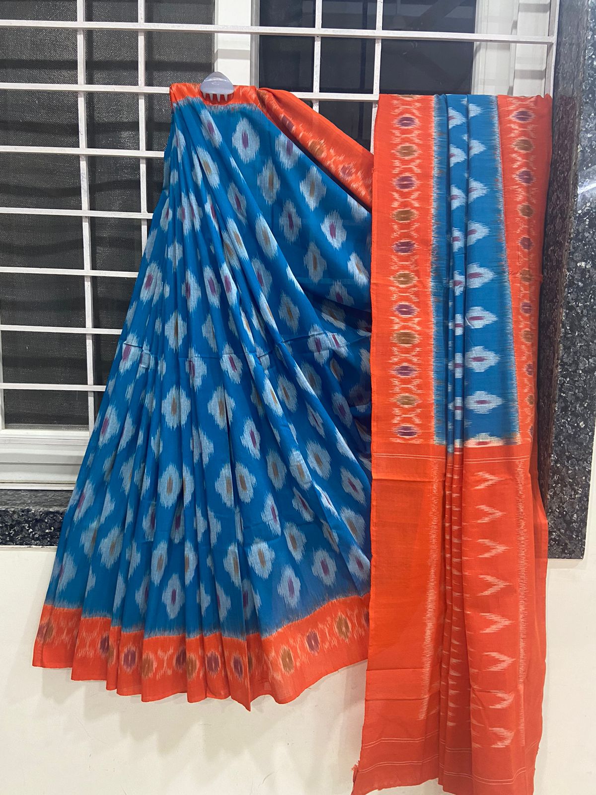 Pure  Double Ikkat Pochampally Cotton   Saree