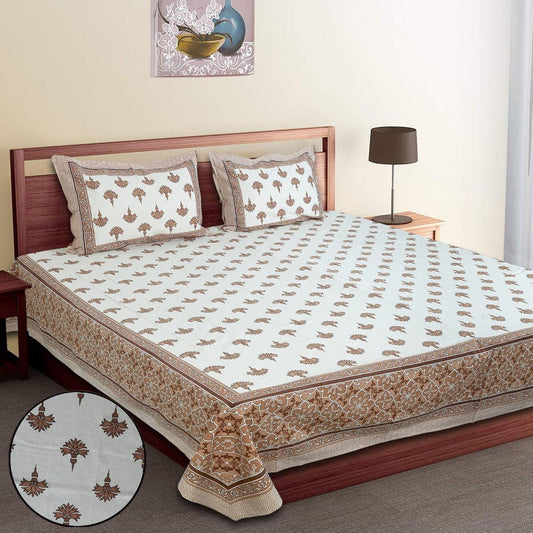 Pure Cotton Jumbo Size Double Bedsheet. ( 108X 108) with pillow covers