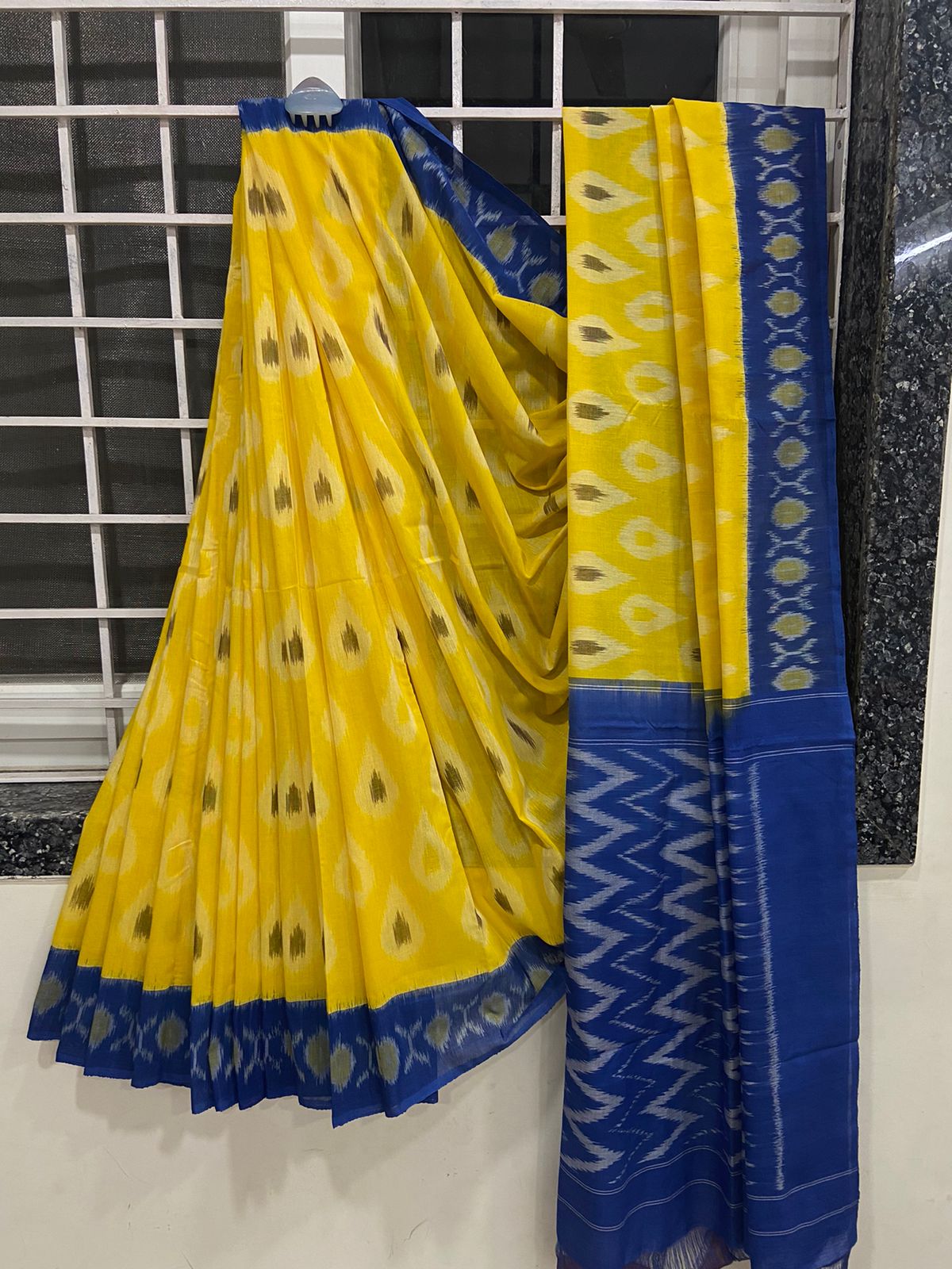 Pure  Double Ikkat Pochampally Cotton   Saree