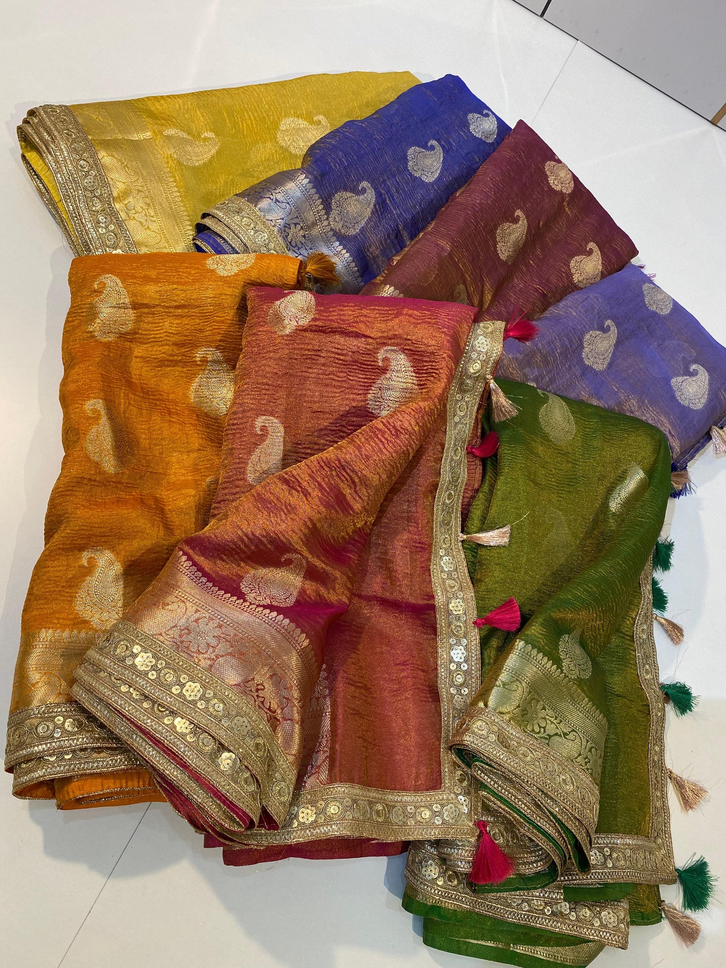 Banarasi Tissue Silk  Heavy Lace Saree With Blouse