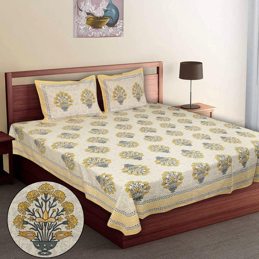 Pure Cotton Jumbo Size Double Bedsheet. ( 108X 108) with pillow covers