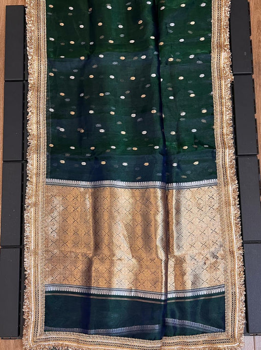 Pure Tissue Silk Saree With  Heavy Lace