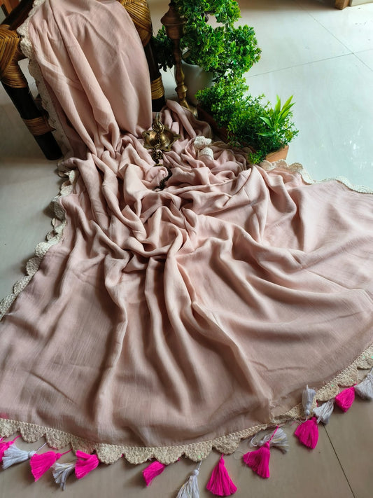 Beautiful Cotton Mulmul  Saree