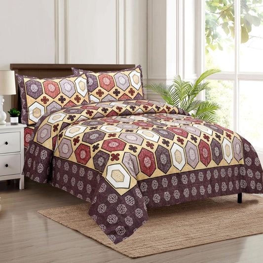 Pure Cotton Jumbo Size Double Bedsheet. ( 108X 108) with pillow covers