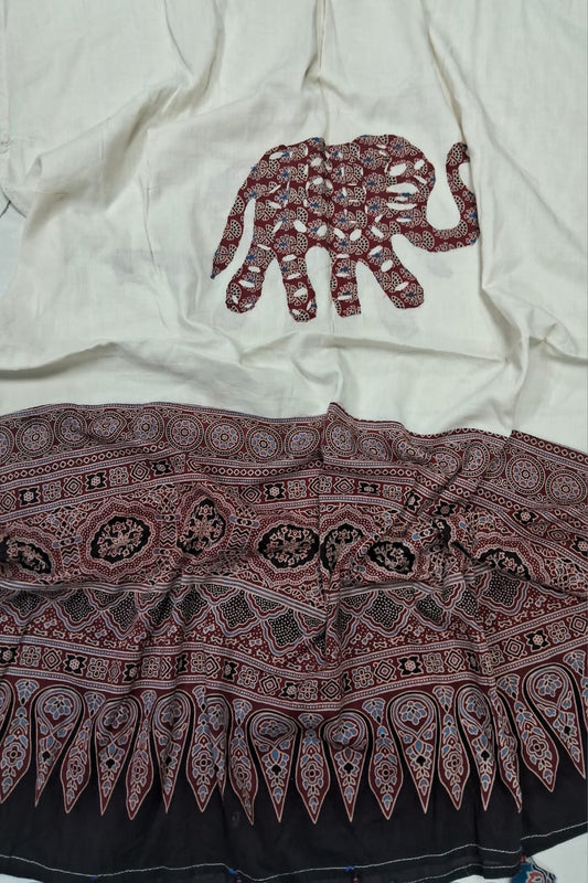 Pure cotton Applique Work Dupatta.