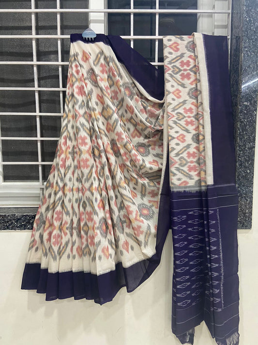 Pure  Double Ikkat Pochampally Cotton   Saree