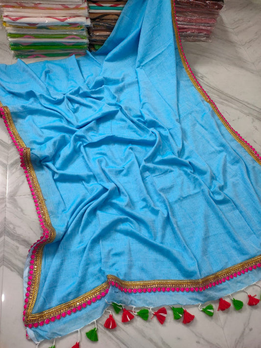 Beautiful Cotton Mulmul  Saree