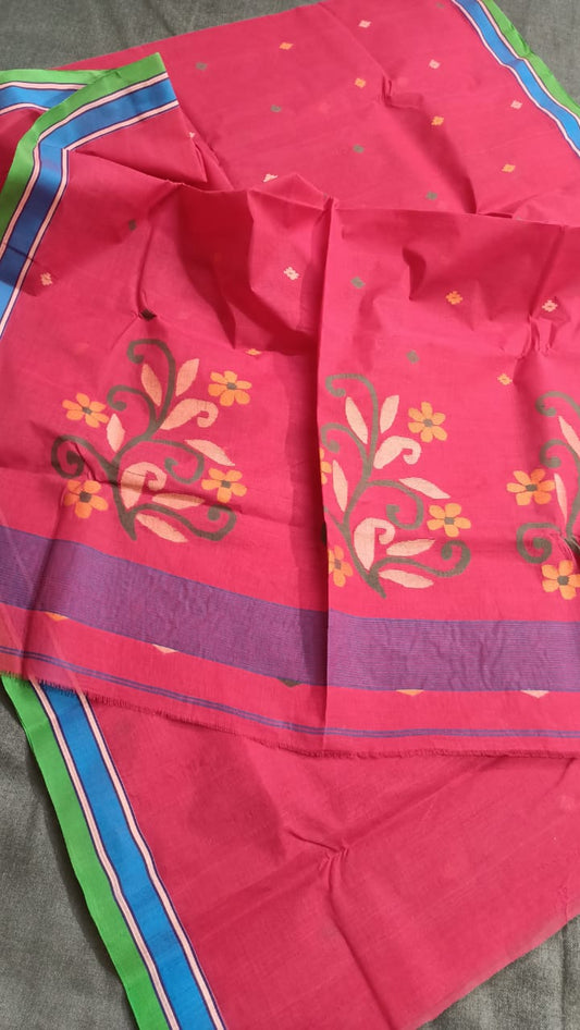 Pure Cotton needle work jamdani Saree