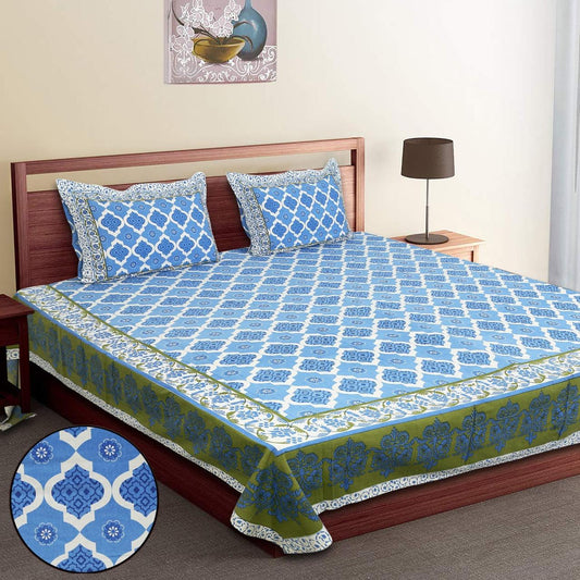 Pure Cotton Jumbo Size Double Bedsheet. ( 108X 108) with pillow covers