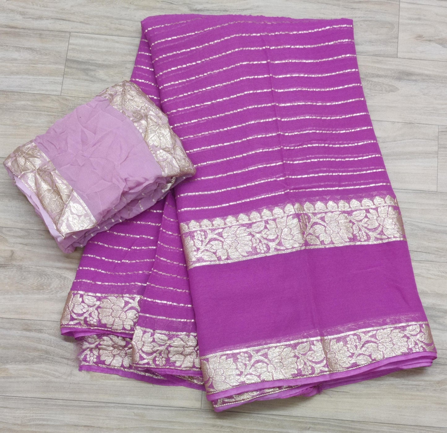 Georgette Beautiful  Zari Work Saree