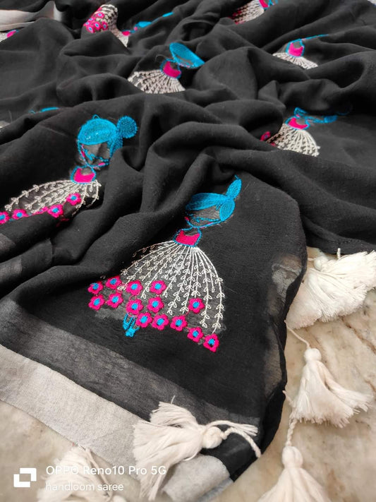 Beautiful Cotton Mulmul  Saree