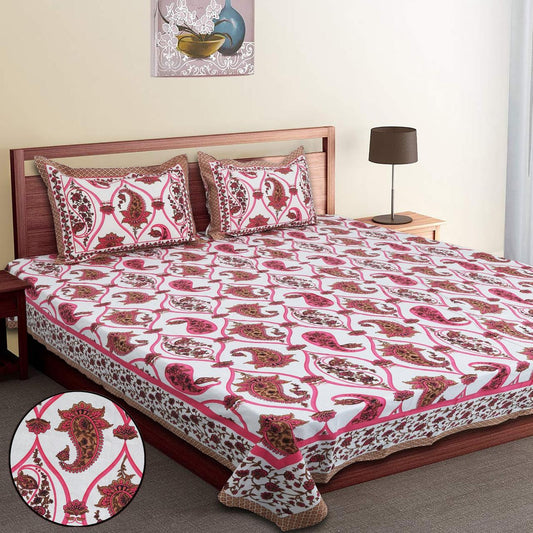 Pure Cotton Jumbo Size Double Bedsheet. ( 108X 108) with pillow covers