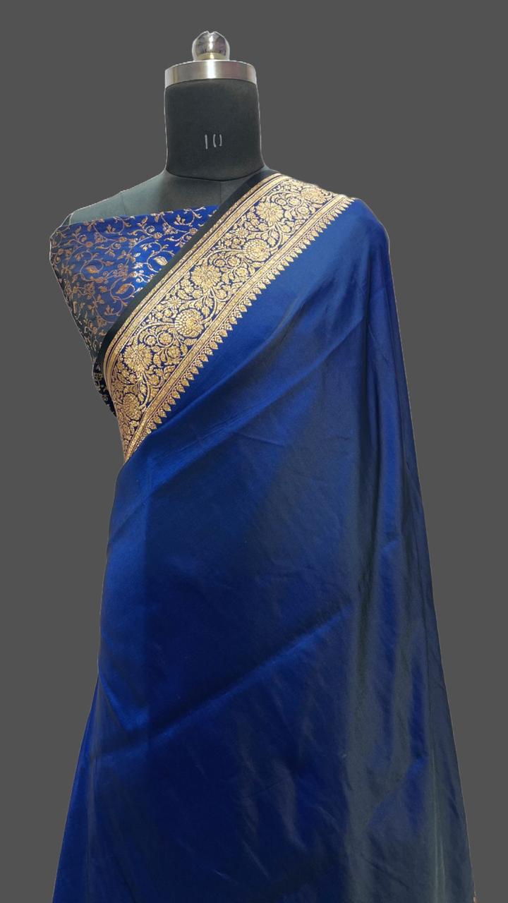 Designer Banarasi Satan Katan Saree With Blouse