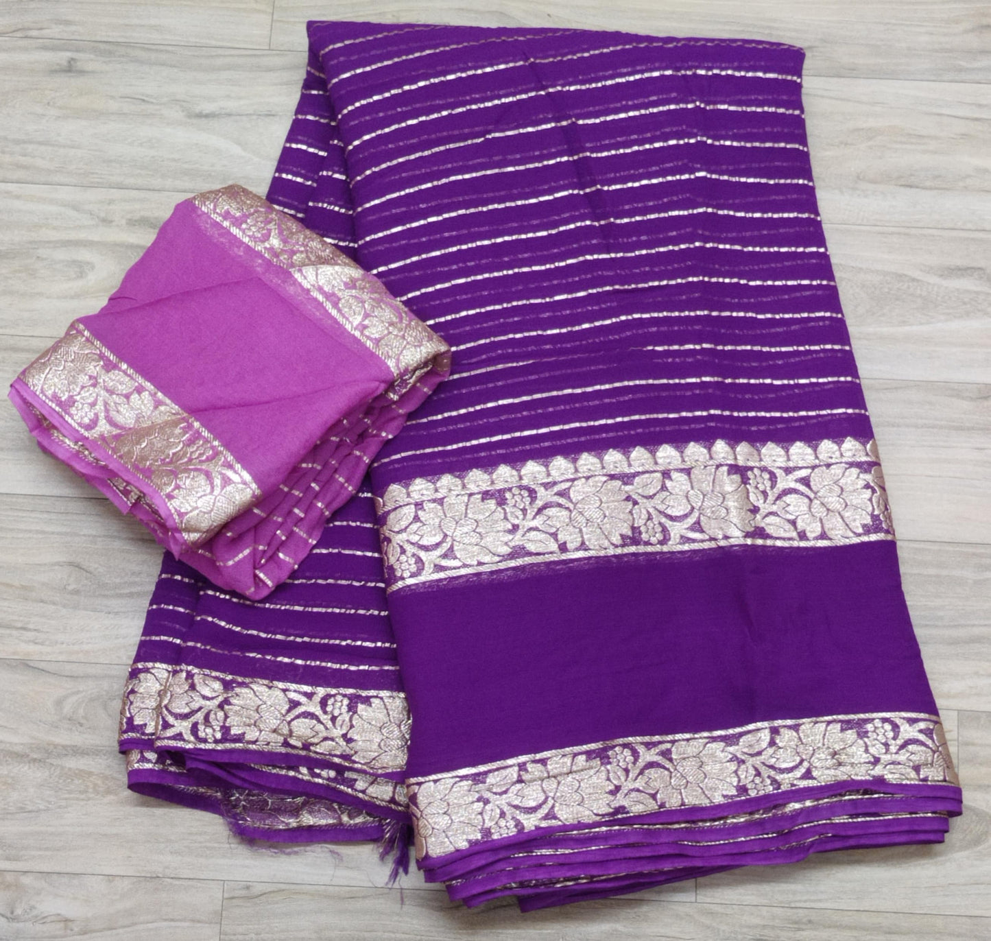 Georgette Beautiful  Zari Work Saree