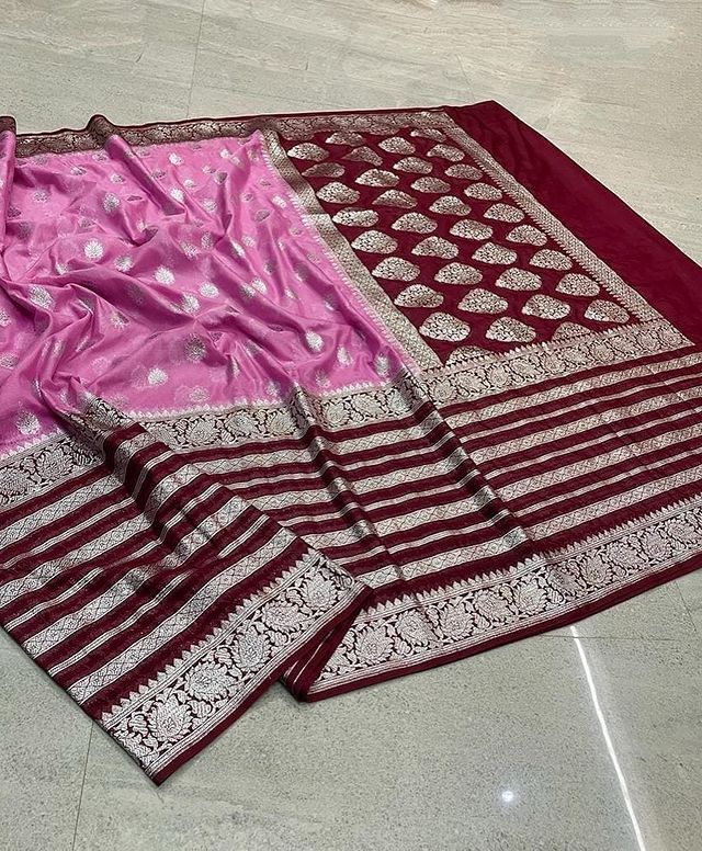 Banarasi Handloom  Khaddi   Semi Georgette Saree with Zari Work