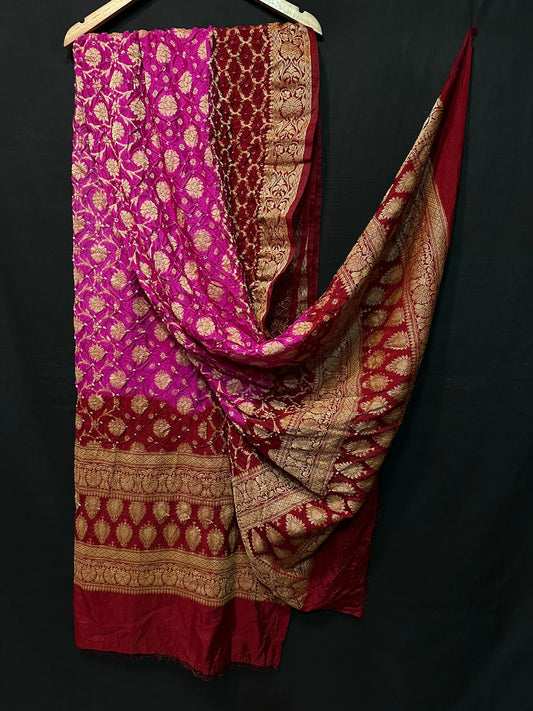 Pure Modal Silk  Bandhaj  Print   Dupatta