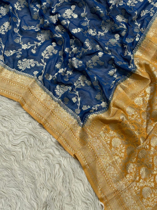 Banarasi Georgette Silk Saree With Zari Work